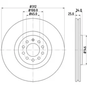 Tarcze hamulcowe - Tarcza hamulcowa HELLA 8DD 355 127-441 - miniaturka - grafika 1