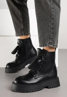 Czarne Klasyczne Botki Workery Vemivra - Botki damskie - miniaturka - grafika 1