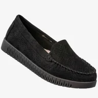 Mokasyny damskie - Mokasyny Damskie Buty Niskie Loafersy Półbuty Czarne Potocki Czarny 36 - miniaturka - grafika 1