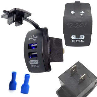 ŁADOWARKA SAMOCHODOWA MONTAŻOWA DO AUTA USB 5V 3,1A LED TOYOTA i JAPOŃCZYKI - Ładowarki samochodowe - miniaturka - grafika 1