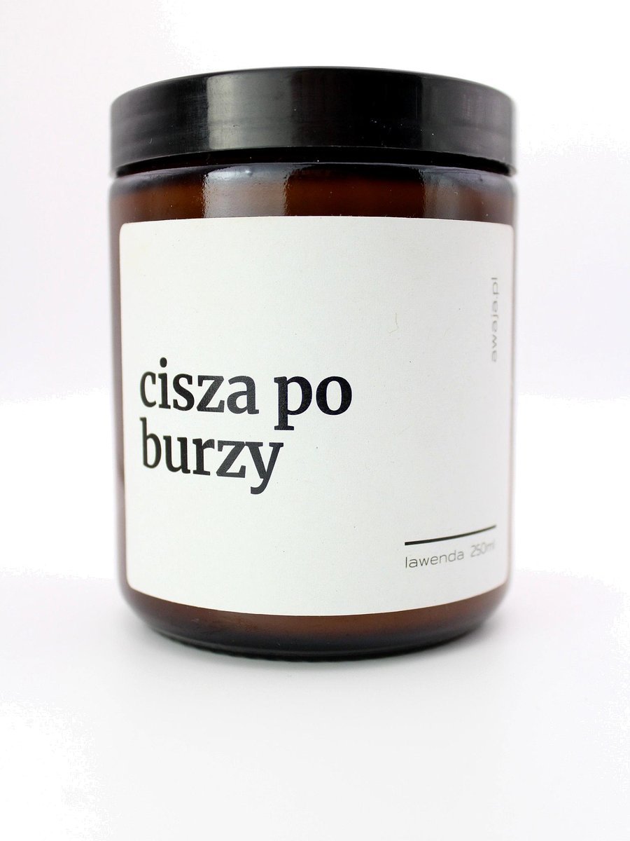 Świeca z napisem – po dramie, prezent na relaks dla niej, zapachowa, sojowa