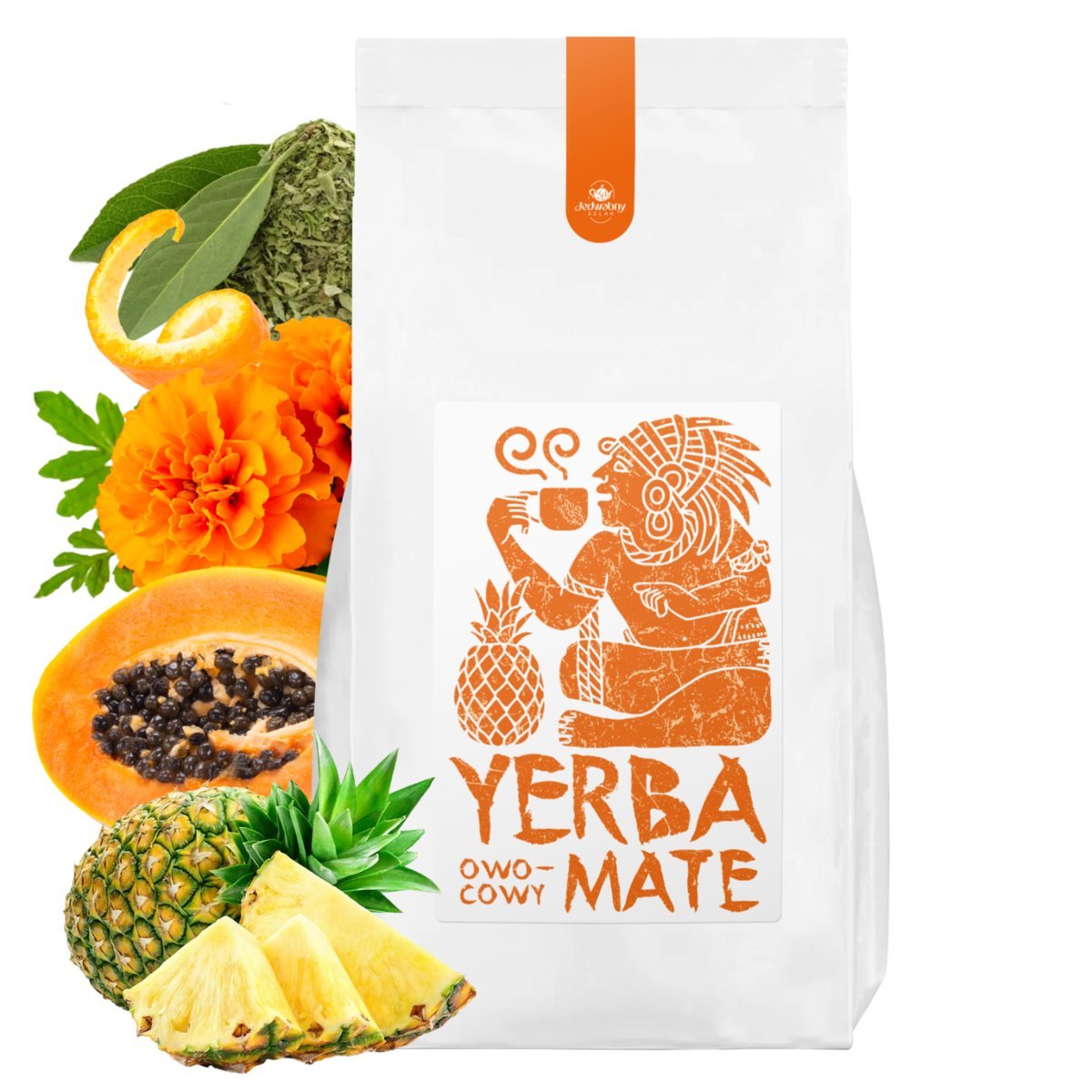 Yerba Mate OWOCOWA 1000g herbata ENERGIA kofeina PAPAJA owoce detoks tea