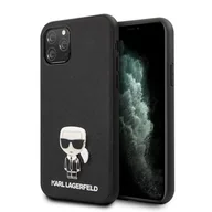 Etui i futerały do telefonów - Karl Lagerfeld Saffiano with Pin Ikonik - Etui iPhone 11 Pro black - miniaturka - grafika 1