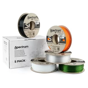 Spectrum 3D filament, Premium PCTG, 1,75mm, 5x250g, 80751, mix Arctic White, Traffic Black, Pure Orange, Transparent Green, Premiu - Filamenty i akcesoria do drukarek 3D - miniaturka - grafika 1