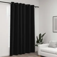 Zasłony - vidaXL Zasłony stylizowane na lniane, przelotki, antracyt, 290x245 cm - miniaturka - grafika 1
