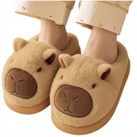 Buty dla dziewczynek - Kapcie dziecięce KAPIBARA miękkie wsuwane papcie pluszowe lekkie roz. 34/35 - miniaturka - grafika 1