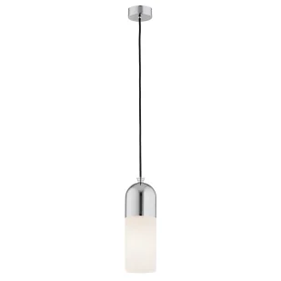 Srebrna wisząca lampa Burgos z kloszem ze szkła - Lampy sufitowe - miniaturka - grafika 1