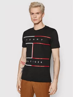 Koszulki męskie - Tommy Hilfiger T-Shirt Rwb Flag MW0MW25044 Czarny Regular Fit - grafika 1