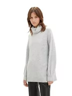 Swetry damskie - TOM TAILOR Denim Sweter damski, 32510 - Basic Light Grey Melange, S - miniaturka - grafika 1