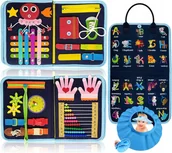 Zabawki interaktywne dla dzieci - Tablica Manipulacyjna Sensoryczna dla Dzieci Miękka Edukacyjna Montessori - miniaturka - grafika 1