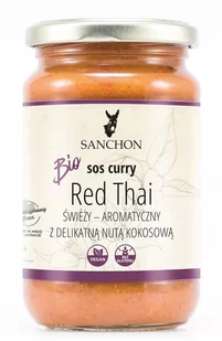 SOS Curry RED Thai Wega��ski Bezglutenowy BIO 340 g - Sanchon - Sosy w słoikach - miniaturka - grafika 1