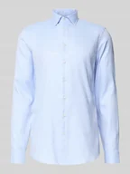 Koszule męskie - Koszula biznesowa o bardzo długim kroju slim fit z kołnierzykiem typu kent - miniaturka - grafika 1