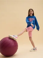 Spodnie i spodenki dla dziewczynek - Reserved - Bawełniane kolarki - różowy - miniaturka - grafika 1