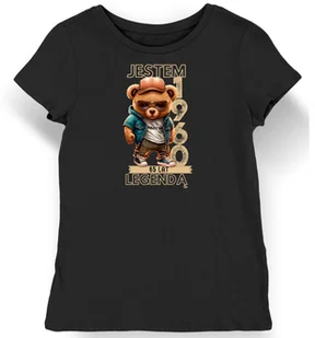 Koszulka damska na 65 urodziny 1960 z misiem jestem legendą czarna XXL - Koszulki i topy damskie Koszulka damska na 65 urodziny 1960 z misiem jestem legendą czarna XXL - Koszulki i topy damskie - miniaturka - grafika 1