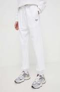 Spodnie damskie - Tommy Jeans spodnie dresowe bawełniane kolor biały gładkie - miniaturka - grafika 1