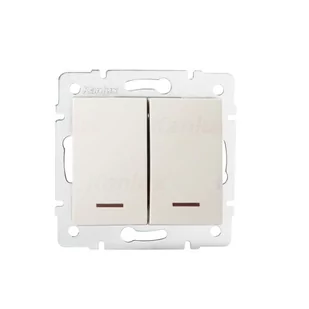 Kanlux Łącznik dwugrupowy świecznikowy z LED LOGI 02-1120-103 kr 25139 - Wyłączniki światła i elektryczne - miniaturka - grafika 1
