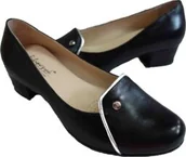 Czółenka - BnW Skórzane czarne czółenka na szerszą stopę - tęgość H - miniaturka - grafika 1