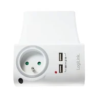 Ładowarki samochodowe - Adapter gniazda LogiLink, 2x port USB+podstawka ładująca, Frankr. - miniaturka - grafika 1