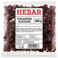 Warzywa świeże i suszone - HEBAR ŻURAWINA SUSZONA 400G - miniaturka - grafika 1