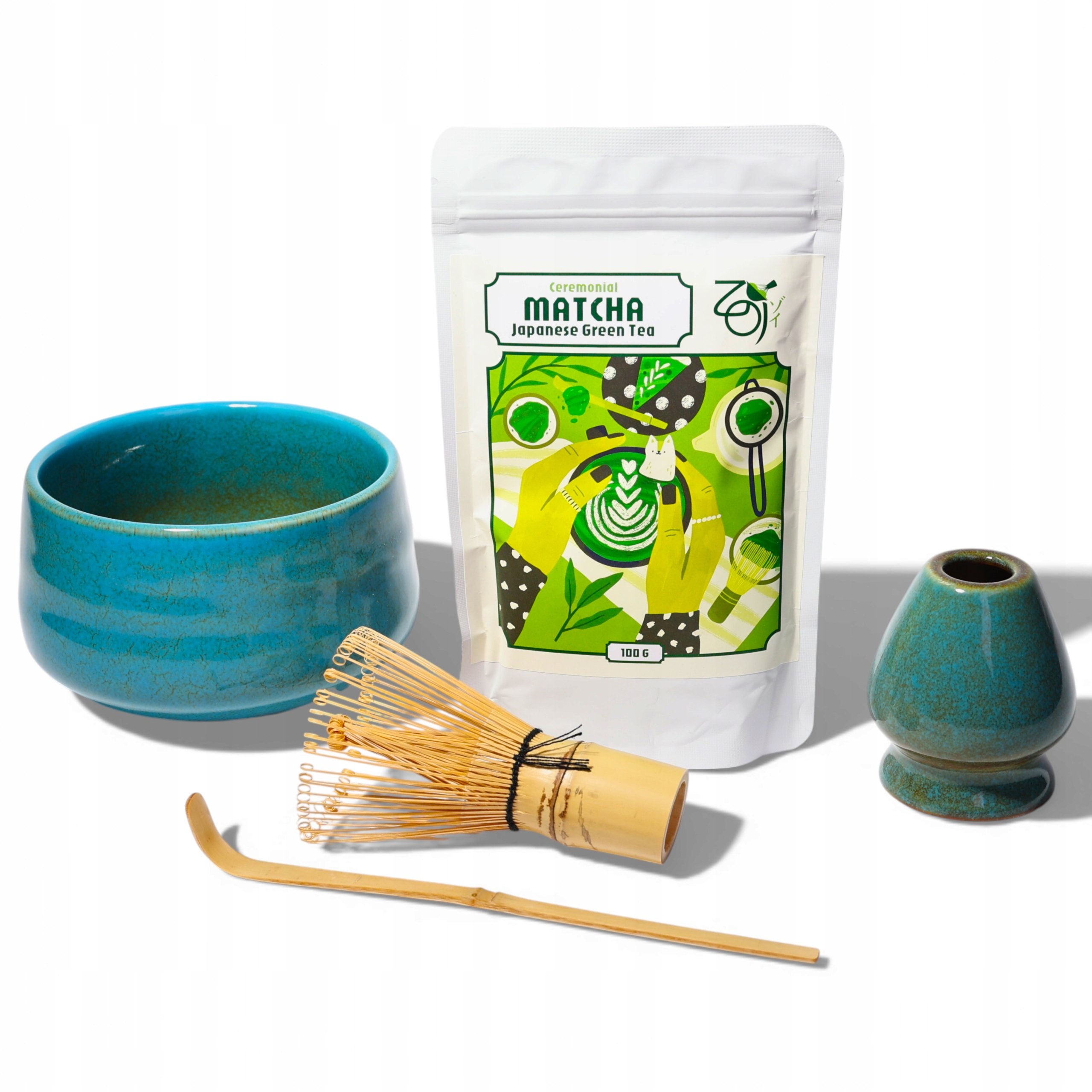 Tradycyjny Zestaw Prezentowy do Parzenia Matchy Zoi Ceremonialna 100g