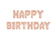 Balony i akcesoria - Unique Zestaw balonów Happy Birthday różowe złoto - 36 cm - 1 szt. - miniaturka - grafika 1