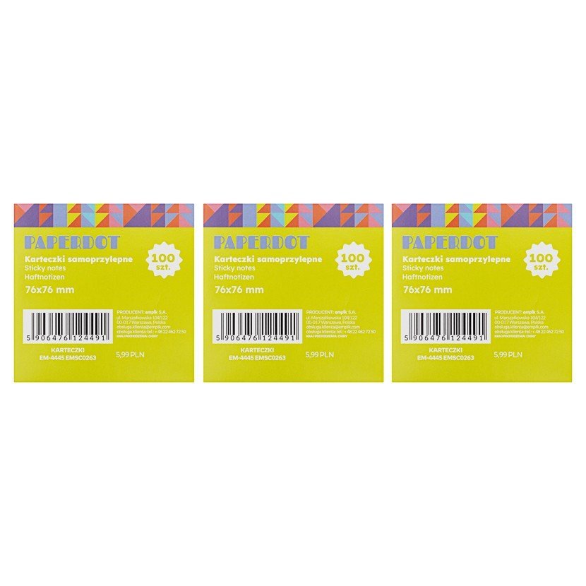 Paperdot, Karteczki samoprzylepne neonowe, mix kolorów