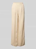 Spodnie damskie - Spodnie lniane z elastycznym pasem model ‘FLAXY’ - miniaturka - grafika 1