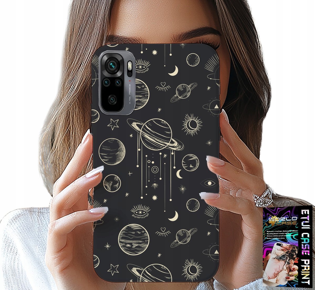 ETUI DO XIAOMI NOTE 10 / 10S - KOSMOS PLANETY GWIAZDY KSIĘŻYC + SZKŁO