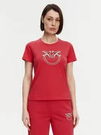 Koszulki i topy damskie - PINKO T-Shirt Quentin 100535 A2G7 Czerwony Regular Fit - miniaturka - grafika 1