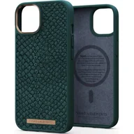 Etui i futerały do telefonów - Njord by Elements Etui ze skóry łososia do iPhone 14 zielony - miniaturka - grafika 1