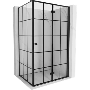Mexen Mist-F T kabina prysznicowa składana prawa 95 x 90 cm, czarna kratka, czarna - 8A6T-095-090-70-77-P - Kabiny prysznicowe - miniaturka - grafika 1