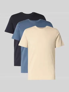 T-shirt o kroju regular fit z czystej bawełny w zestawie 3 szt. - Koszulki męskie - miniaturka - grafika 1