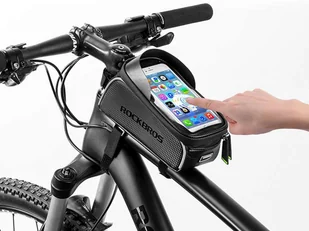 Etui torba uchwyt rowerowy RockBros 017-1BK sakwa na rower na ramę Czarne - Sakwy rowerowe - miniaturka - grafika 5