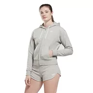 Bluzy damskie - Reebok Damska bluza French Terry z zamkiem błyskawicznym, średni szary wrzosowy, S, Średni szary wrzos, S - miniaturka - grafika 1