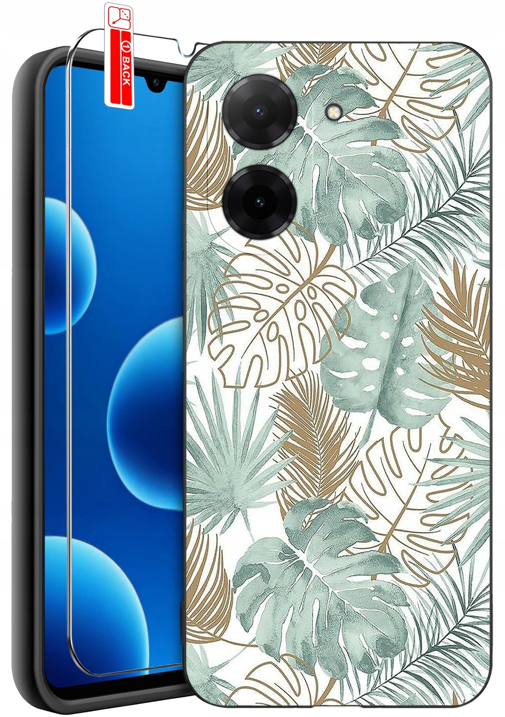 ETUI do Xiaomi Redmi A5 WZORY SILIKONOWE MATT CASE + SZKŁO 9H