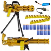 Zabawki militarne - Wyrzutnia piankowych strzałek auto/manual z dwójnogiem akumulatorem zestaw - miniaturka - grafika 1