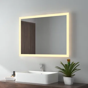 Lustro łazienkowe EMKE LED z ciepłym białym oświetleniem 80x60cm, energooszczędne (IP44) - Lustra - miniaturka - grafika 1