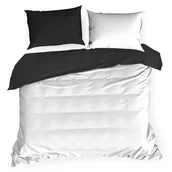 Pościel - Euro Firany Pościel 180 x 200 3cz Satynowa Nova3 Biały + Czarny 1218907 - miniaturka - grafika 1