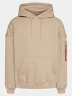 Bluzy męskie - Alpha Industries Bluza Essentials 146335 Beżowy Relaxed Fit - miniaturka - grafika 1