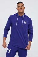Bluzy męskie - Under Armour bluza męska kolor fioletowy z kapturem z nadrukiem - miniaturka - grafika 1