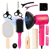 Zabawy w naśladowanie dorosłych - ZESTAW FRYZJERSKI DLA DZIECI SZUSZARKA NA BATERIE DMUCHA LUSTERKO AKCESORIA - miniaturka - grafika 1