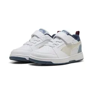 Odzież sportowa dziecięca - Dziecięce sneakersy Rebound V6 Lo Mid-90s PUMA White Vapor Gray Cool Blue - miniaturka - grafika 1