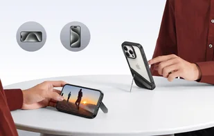 Etui ze stojakiem UGREEN LP737 iPhone 15 (Czarny) - Etui i futerały do telefonów - miniaturka - grafika 5