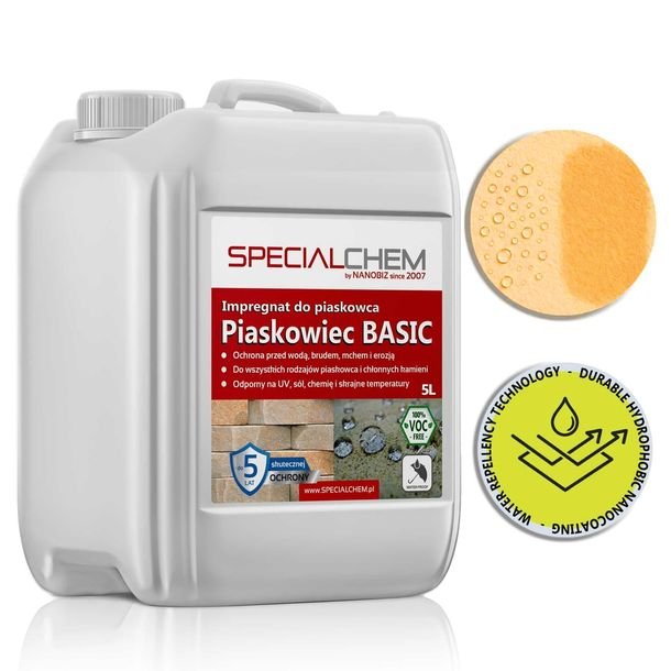 impregnat do piaskowca kamieni 5L=35m² 5lat SPECIALCHEM PIASKOWIEC BASIC