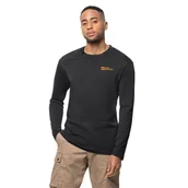 Koszulki męskie - Męska bluzka Jack Wolfskin ESSENTIAL LONGSLEEVE M black - L - miniaturka - grafika 1