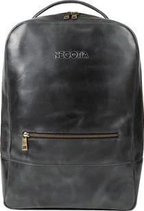 NEGOTIA Alpha - Skórzany plecak wodoodporny - Plecak biznesowy 16" z przegrodą na laptopa dla kobiet i mężczyzn - Plecak ze skóry Nappa - Czarny - Torby na laptopy - miniaturka - grafika 1
