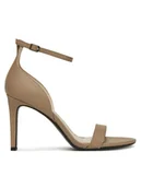 Sandały damskie - Calvin Klein Sandały Heel Sandal 90 - Lth HW0HW02337 Beżowy - miniaturka - grafika 1