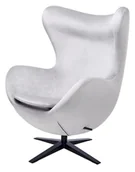 Fotele - MeblujDom Fotel EGG SZEROKI VELVET BLACK Szary jasny HE-066.HM8.37.B - miniaturka - grafika 1
