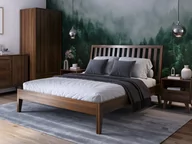 Łóżka - Łóżko drewniane bukowe 160x200 Beskid 01 orzech włoski - miniaturka - grafika 1