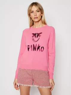 Swetry damskie - Pinko Sweter Scuderia PE 21 BLK01 1G1602 Y727 Różowy Regular Fit - grafika 1
